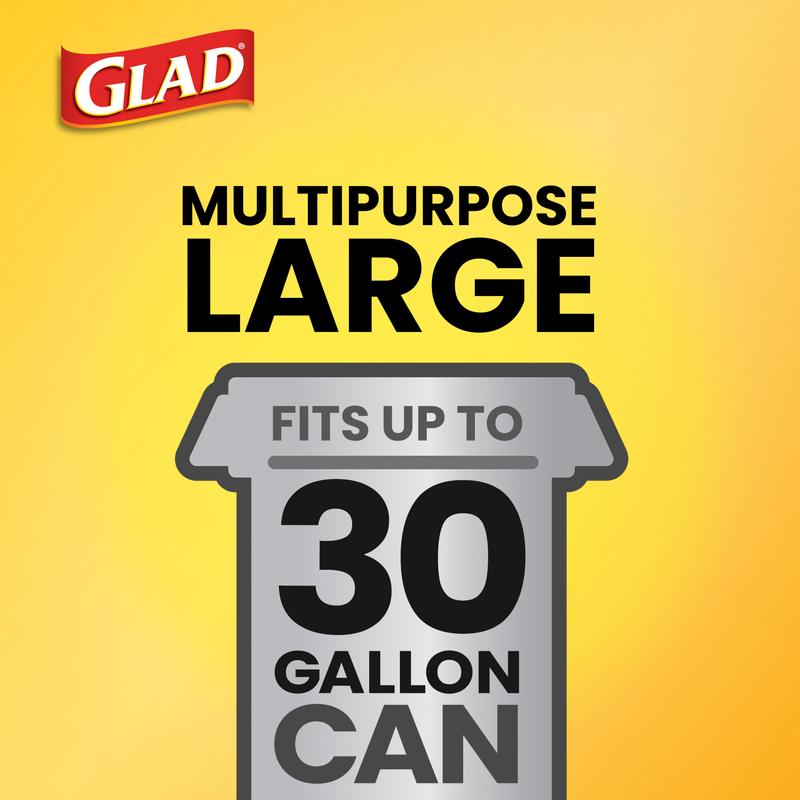 Glad ForceFlex 30 Gallon Large Trash Bags, Unscented, 40 Bags