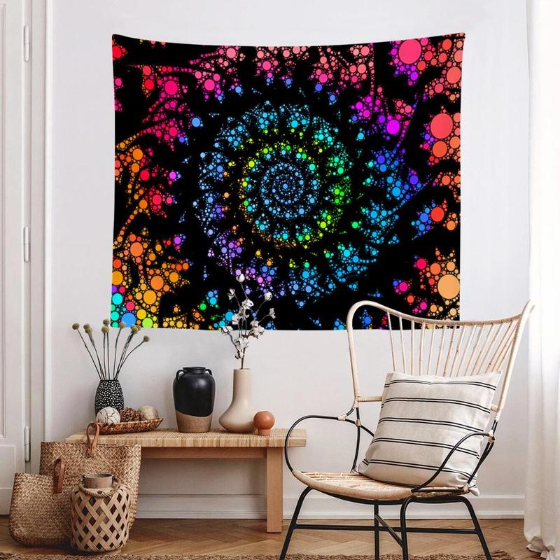 Colorful Spiral Pattern Tapestry, 1 Count Modern Hanging Tapestry, Wall Art Decor for Home Living Room Bedroom