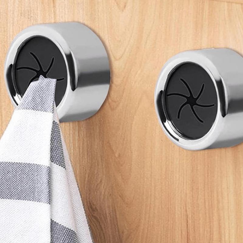 Wall Mounted Towel Hook (2 Counts), Mini Round Self Adhesive Towel Holder, Wall Dish Tower Hook, Creative Punch-free Towel Holder for Bathroom, Kitchen, Home Organizers, Fall Gift, Bathroom Supplies, 2024 Storage Organizer