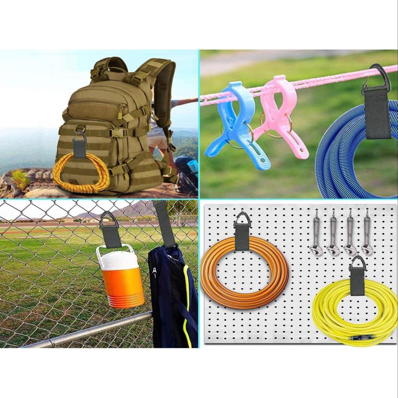 Extension Cord Holder Organizer with Triangular Carabiner, 1 Set Heavy Duty Velcro Extension Cord Organizer, Outdoor Tactical Gear, Tools Organizer