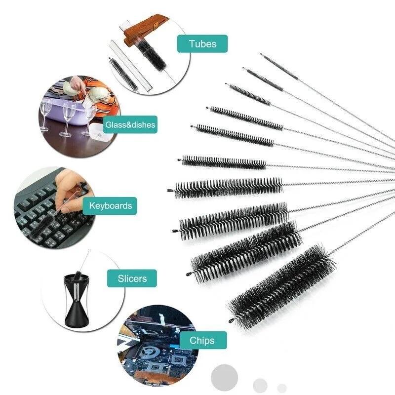 Bottle Cleaner Brushes Set Pipe Bong Cleaner Glass Tube Cleaning Brush Household Plastic Comfortable Tool Steel