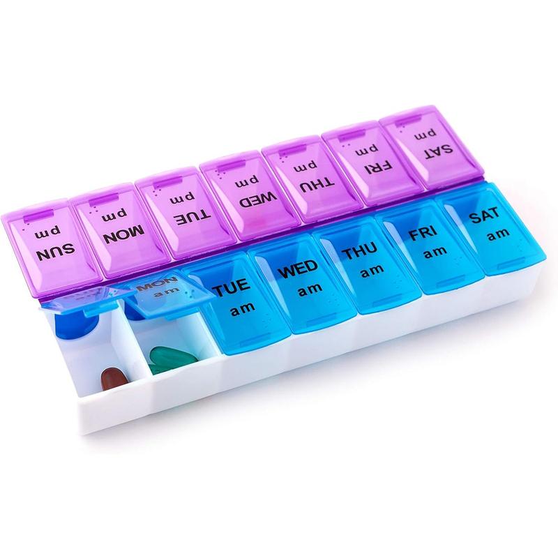 14-compartment Pill Box, 1 Count Portable Daily Pill Storage Box, Travel Pill Organizer Box, Home Pill Organizer for Daily Use