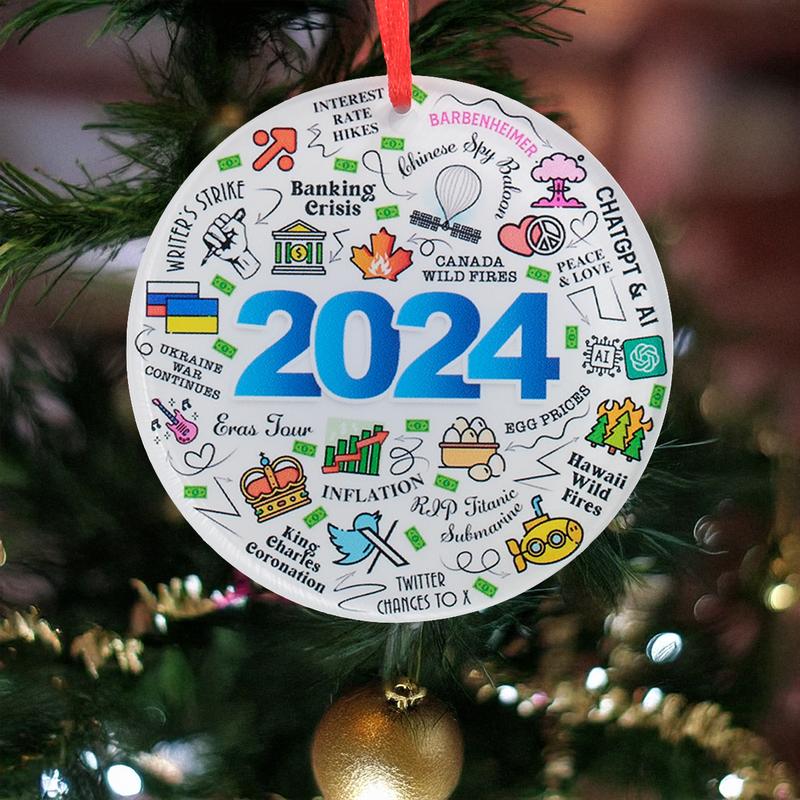 2024 Christmas Ornament Gifts for Christmas Tree Decor,True Friend Christmas Decorations acrylic Ornament ,Year to Remember Ornament