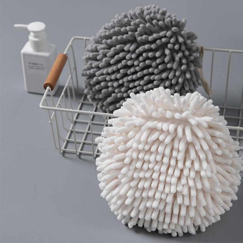 Absorbent Hanging Hand Towel, Solid Color Quick Drying Towel For Bathroom Kitchen