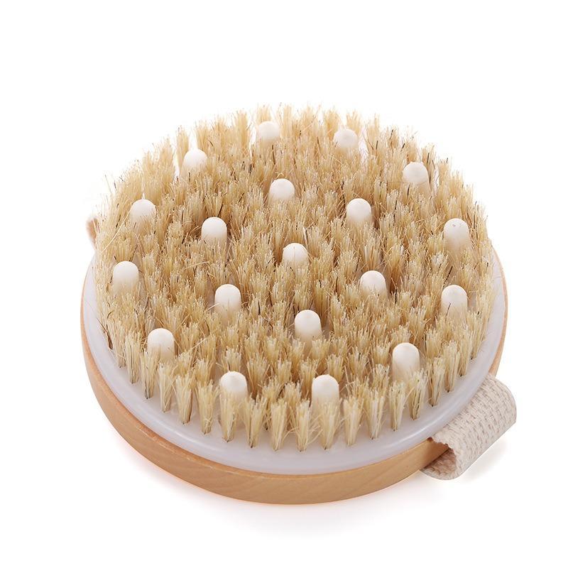 2 in 1 Wooden Body Brush, 1 Count Dead Skin Remover, Exfoliating Massage Brush for Home Bathroom, Bathing Accessories