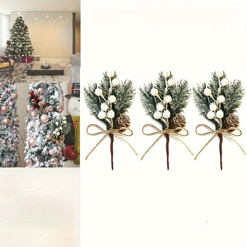 Artificial Pine Needle Branches with Berry, 3 Counts set Lifelike Christmas Decorations, Suitable for Indoor and Outdoor Use