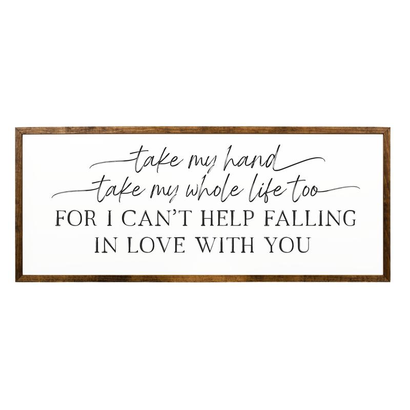 LTD Take My Hand Wall Art | Love Quote Sign | Falling In Love | Romantic| Wedding Gift | Anniversary Gift |Unframe Decor Glossy