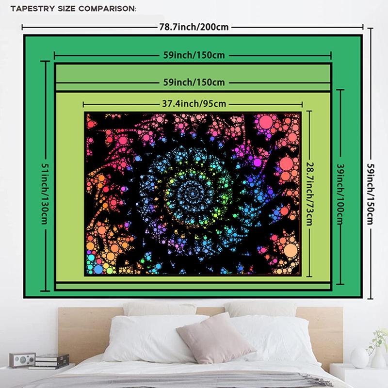 Colorful Spiral Pattern Tapestry, 1 Count Modern Hanging Tapestry, Wall Art Decor for Home Living Room Bedroom