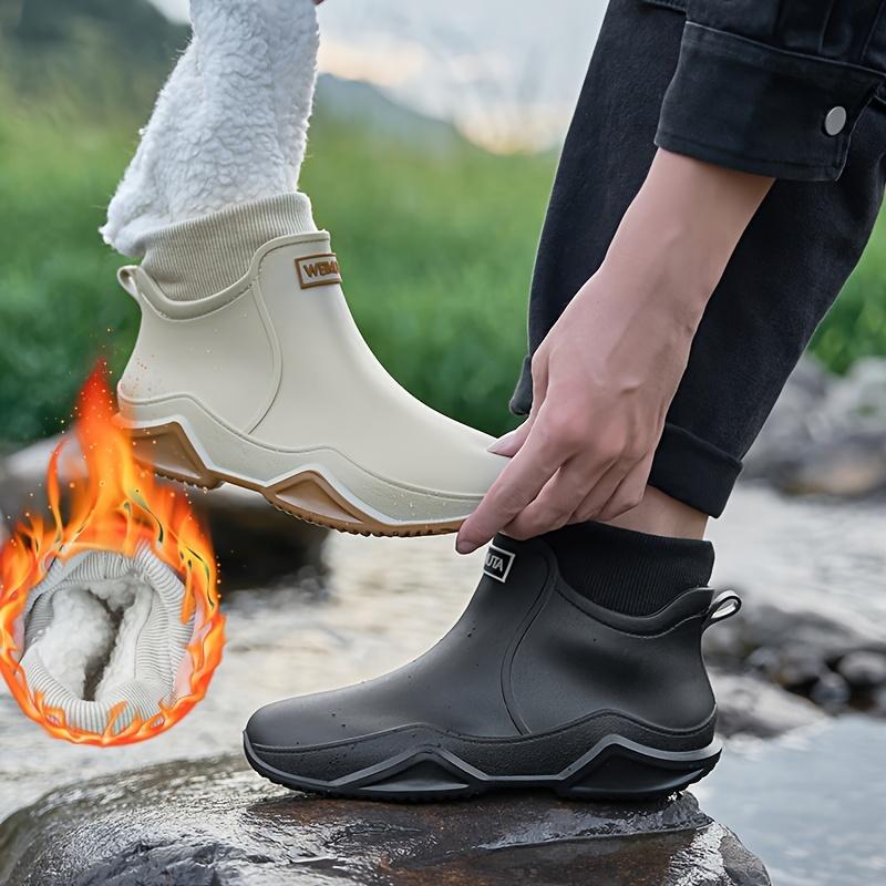 Fixed Fleece Warm Autumn And Winter Rain Boots For Couples Waterproof Outdoor Garden Rain Boots