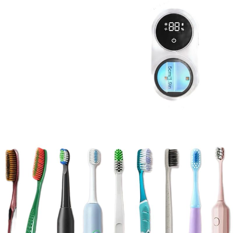 LED Smart Screen, Rechargeable Wall Mount Toothbrush Holder, Daily Toothbrush Cleaner - Handle Waterproof Sensitive Lightweight Ultrasonic