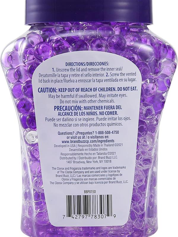 Clorox Fraganzia Lavender & Eucalyptus Gel Air Freshener Beads - Odor Eliminator for Home, Bathroom, Closet & Cars - Fresh Aroma Beads - 12 oz