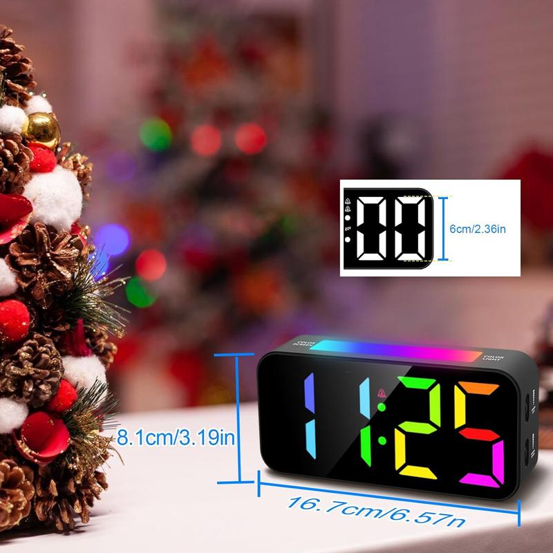 Loud Alarm Clocks for Bedrooms Heavy Sleepers, Digital Clock with Night Light, Large Display, Dual Alarm, Snooze, Dimmable Bedside Alarm Clock for Kids Teens Boys Girls