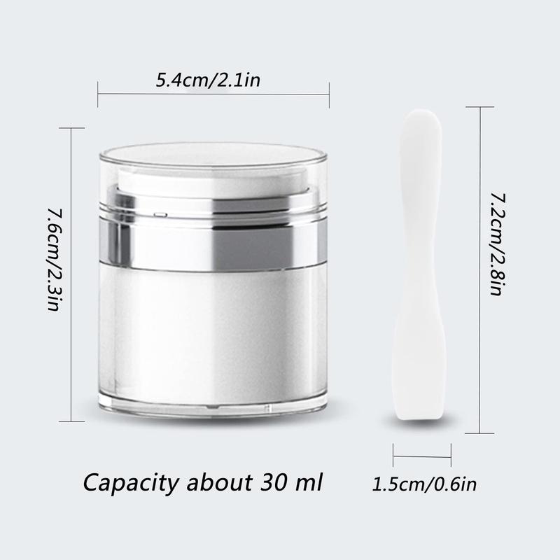 Refillable Cream Jar with Spatula, 2 Counts Reusable Travel Container, Cosmetic Jar, Skincare Jar, Lotion Jar, Travel Container for Cream, Gel, Lotion