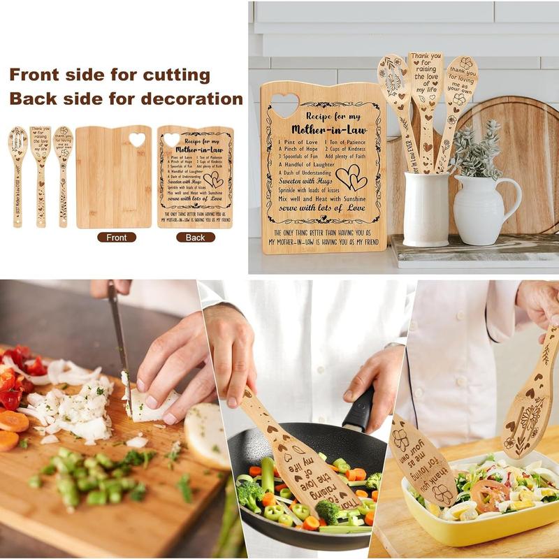 Mother in Law Gifts for Christmas - Birthday Gifts for Mother in Law from Daughter in Law, Mother in Law Cutting Board Set Present, Ideal Mother's Day Christmas Gifts for Mother of the Groom