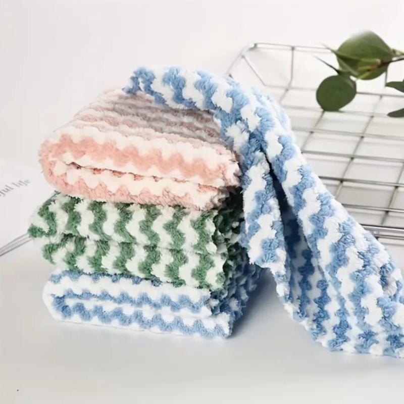 Random Color Kitchen Cleaning Cloth (10pcs), Absorbent Dishcloth, Cleaning Towel, Durable Cleaning Rag, Easy To Remove Stains and Oils, Cleaning Supplies