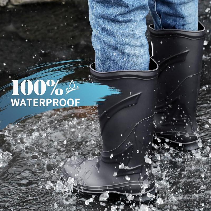 Rain Boots For Men Waterproof Pvc Rubber Boots Anti-Slip Durable Fishing Boots Comfort Lightweight Mens Rain Boots For Camping Garden Boots