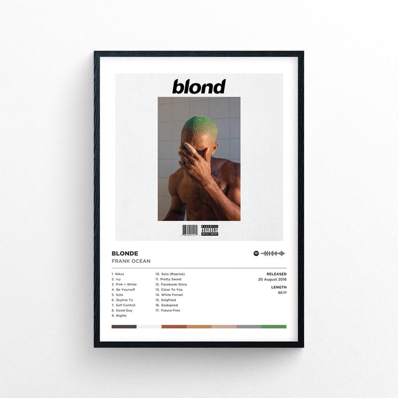 Frank Ocean - Bl0n.d3 Poster Print | Framed Options | Album Cover Artwork Album Print, Music Wall Print, Hip Hop Poster Music Lovers Poster Gift For Rap Fans