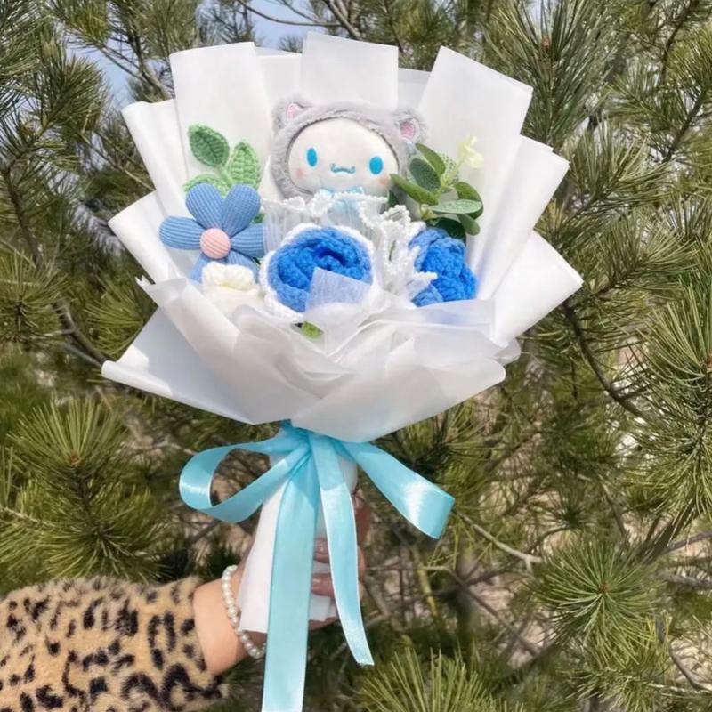 Crochet Handmade Gift Bouquet w Free gift bag & Light