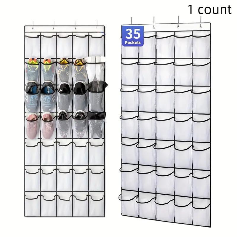 Over-the-door Shoe Organizer, 1 Count Hanging Storage Bag with 35 Large Pockets, Home Space Saver for Shoes, Toys & Miscellaneous