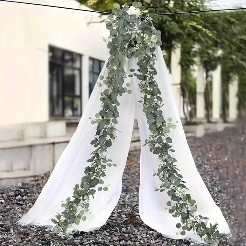 Christmas Artificial Eucalyptus Garland, 1 Count Realistic Faux Greenery, Multifunctional Faux Plant for Party, Wedding & Festival Decor, Hanging Wall Decoration