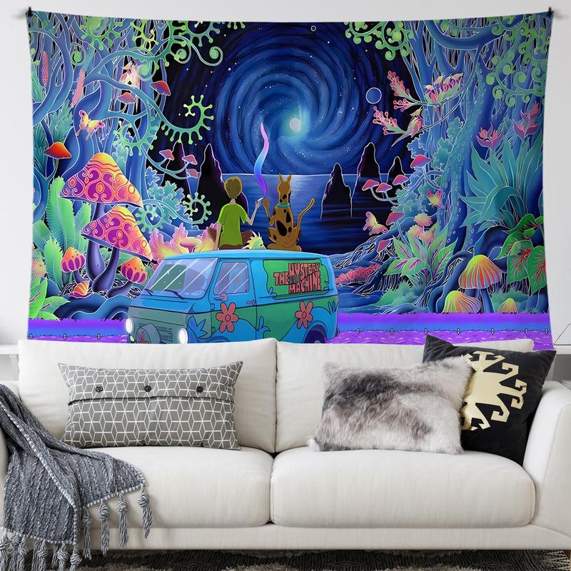 Forest Landscape Pattern Tapestry, Wall Hanging Blanket, Wall Decorative Tapestry for Living Room Bedroom, Summer Gift Ideas, Room Decor, Halloween Decor for Gifts, Halloween Decor