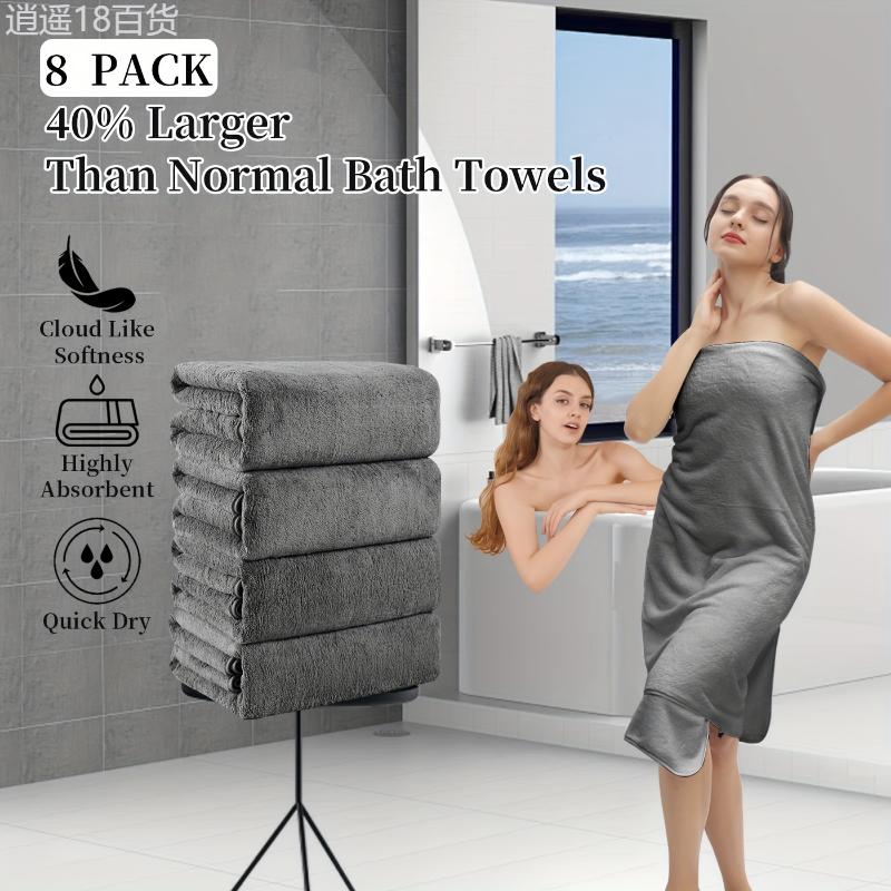 8 Piece Extra Large Bath Towels Set 35