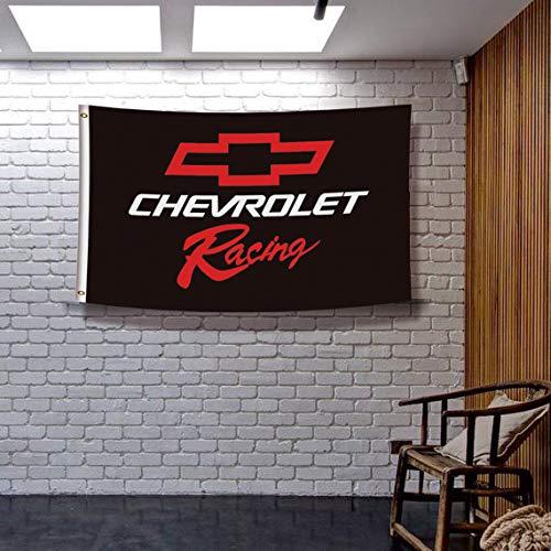 Chevy Racing Car Flag Black 3x5Feet  Tapestry   Wall Tapestry Decor Garage - 4 Brass Grommets