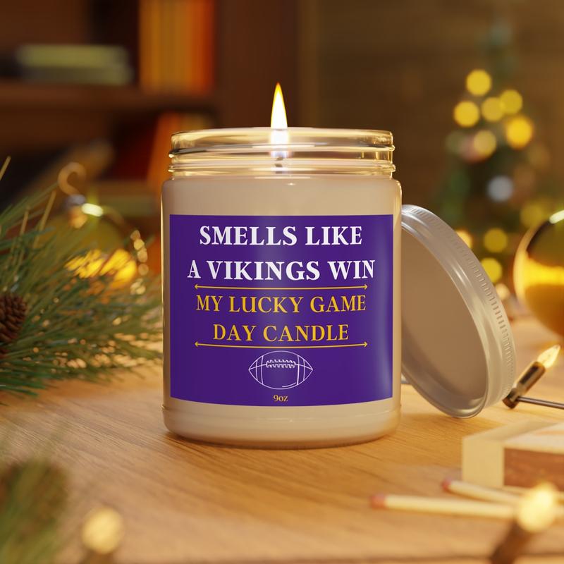 Smells Like a Vikings Win, Gift, Themed Candle Minnesota Candle NFL 9oz Football Fan