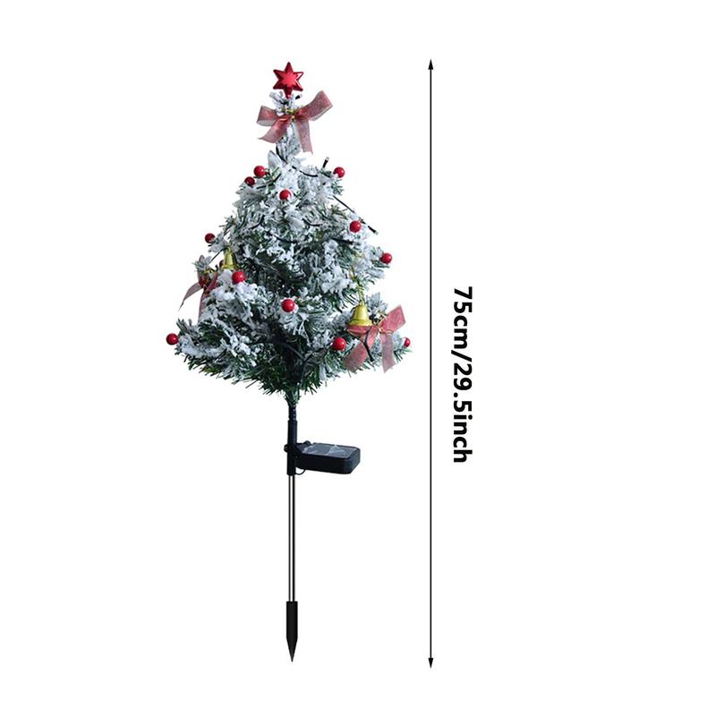 Solar Powered Christmas Tree Shaped Light, 2 Counts Outdoor Waterproof Decorative Light, Decorative Light for Garden, Yard, Lawn, Tomb, Party, LED Trees Decoration