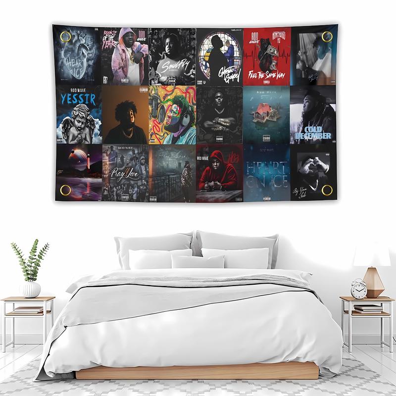 New Rod Wave collage Tapestry 3x5 Feet Flag Banner for Bedroom Wall Hanging College Decor Indoor Outdoor Poster Decoration Print Gift Lightweight