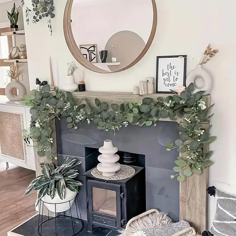 Christmas Artificial Eucalyptus Garland, 1 Count Realistic Faux Greenery, Multifunctional Faux Plant for Party, Wedding & Festival Decor, Hanging Wall Decoration