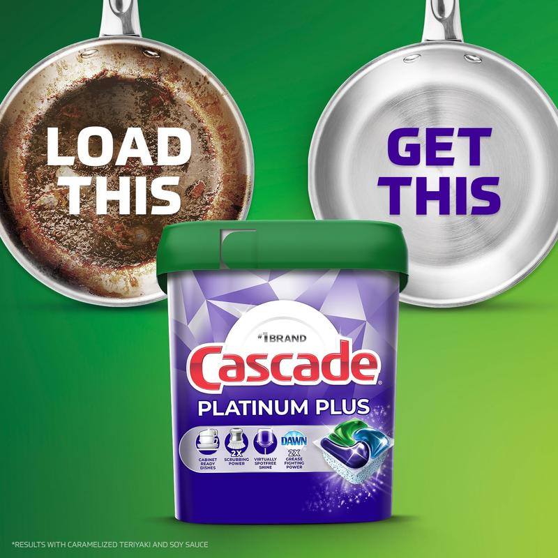 Cascade Platinum Plus ActionPacs Dishwasher Detergent Pods, Dishwasher Soap, Mountain, 52 Count