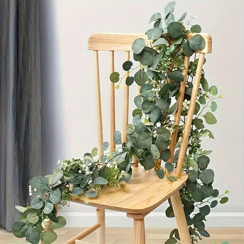 Christmas Artificial Eucalyptus Garland, 1 Count Realistic Faux Greenery, Multifunctional Faux Plant for Party, Wedding & Festival Decor, Hanging Wall Decoration