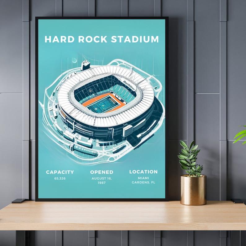 Hard Rock Stadium Print, Home of the Miami Dolphins, Office Print, Games Room Print, Bedroom Print, Basement Print