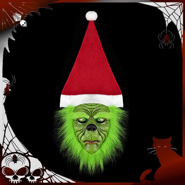 40795 Grinch Natural Latex Mask, Personalized Product, Party Props, Prank Props, Halloween Essentials, Highquality