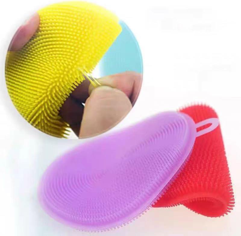 Silicone Dish Scrubber, 12 Count Silicone Sponge Dish Brush, Food Grade BPA Free Cleaning Kitchen Pack Pot