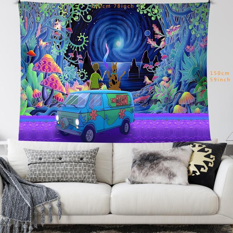 Forest Landscape Pattern Tapestry, Wall Hanging Blanket, Wall Decorative Tapestry for Living Room Bedroom, Summer Gift Ideas, Room Decor, Halloween Decor for Gifts, Halloween Decor