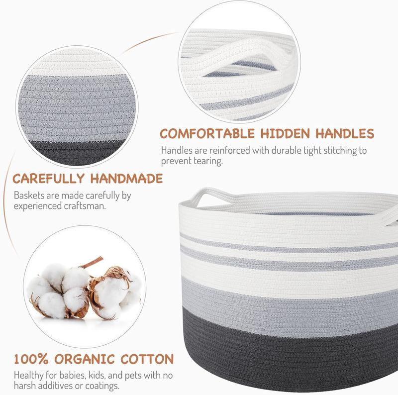 Storage Basket Large Cotton Rope Basket 21.7