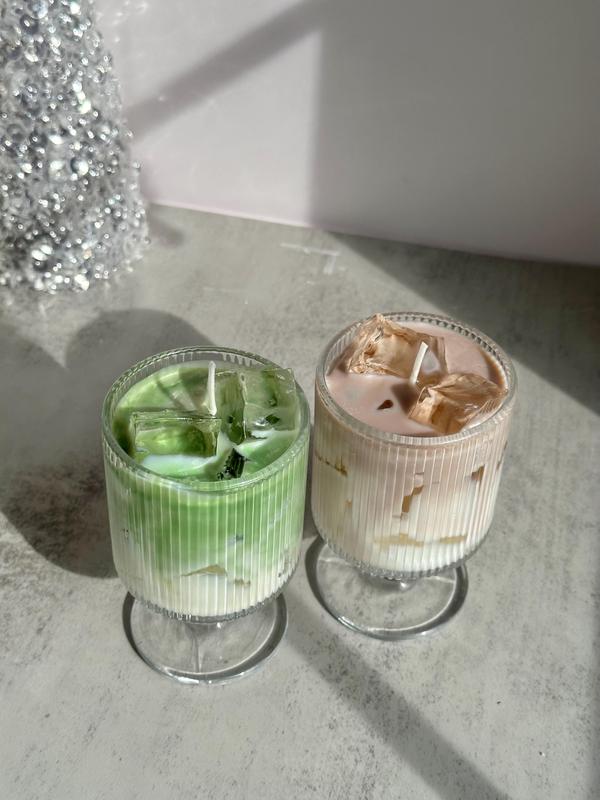 Iced Cafe Latte Candles, Iced Matcha Latte Candles, Scented Soy Candles, Food Candles, Dessert Candles, Gift for Coffee Lovers