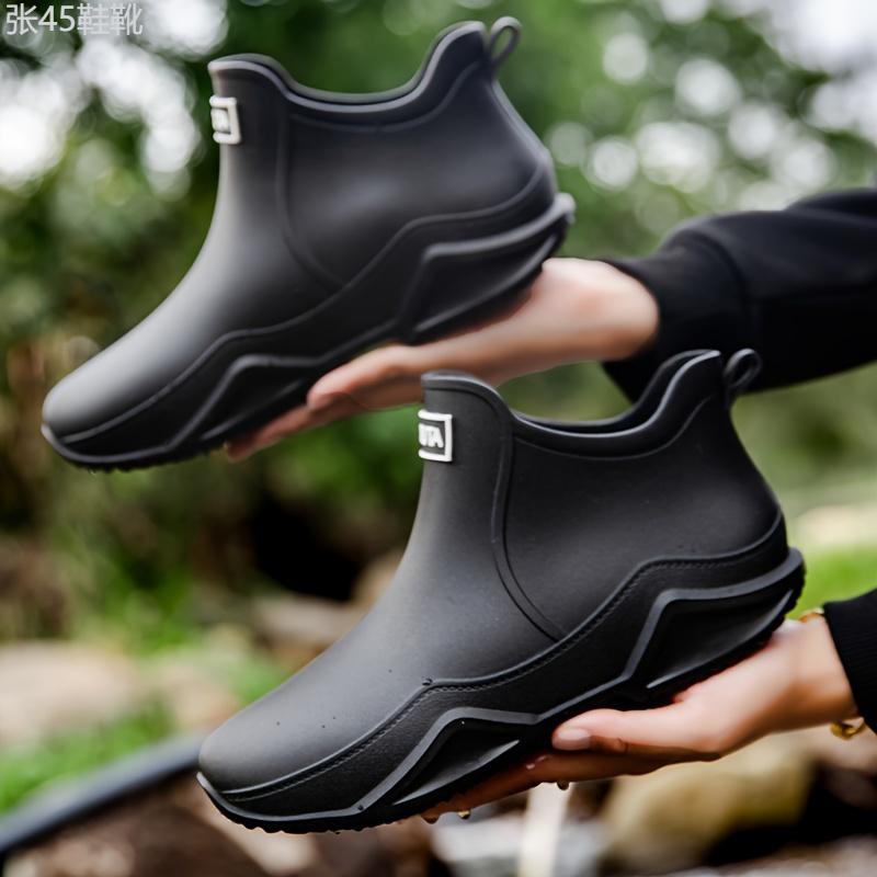 Women's Sipe Rain Boots, Casual Slip On Short Boots, Waterproof & Comfortable Couple Ankle Boots