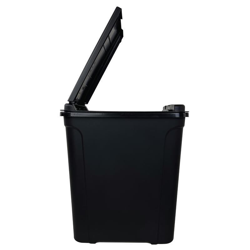 Mainstays 7.6 Gallon Kitchen Trashcan, Plastic Touch Top Lid Trashcan, Black, Size: 14.17