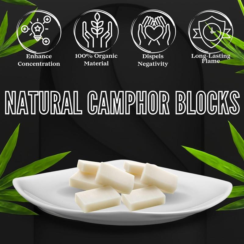 Natural Camphor Blocks - Camphor Tablets (150 Gram, 32 Tablets) for Aromatherapy, Odor Elimination, Puja - Alcanfor en Bloques, Alcanfor Tablets, Alcanfor en Bolitas, Kapoor for Pooja