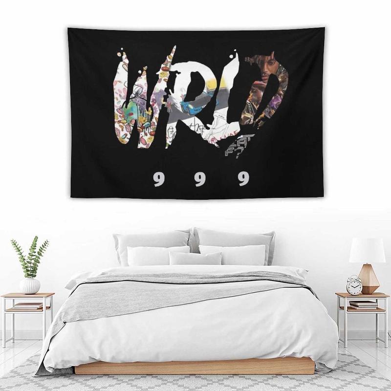 Rapper Tapestry Juice Wrld Wall Hanging Room Decor Hip Hop Tapestry for Bedroom Dorm 40*60in