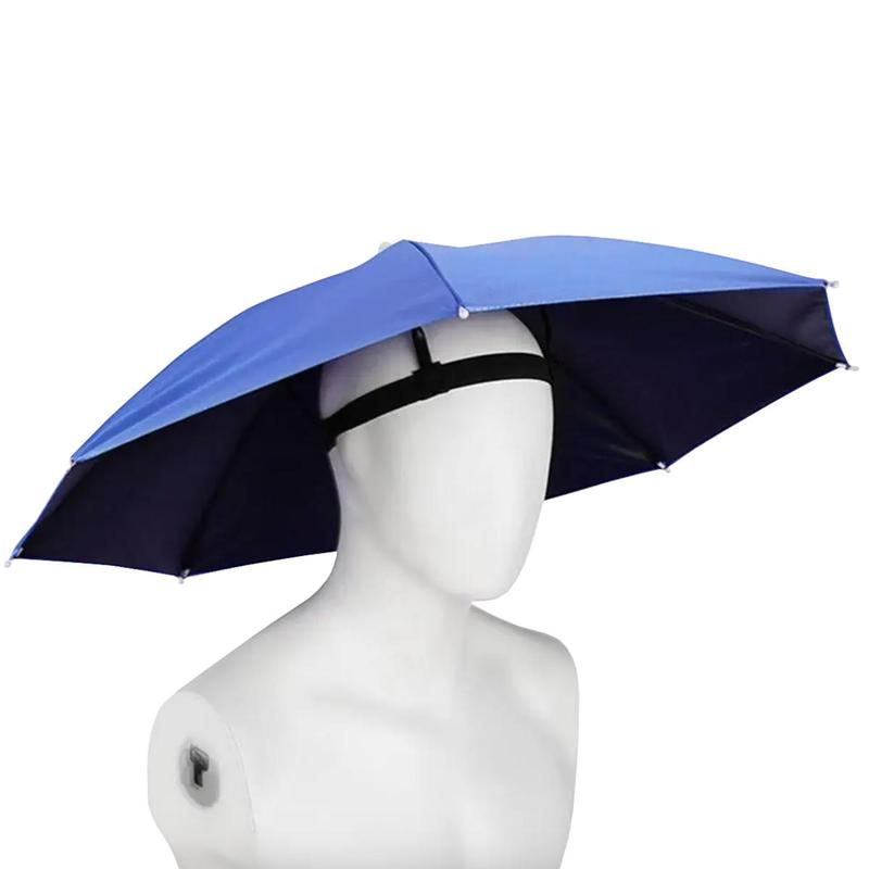 Portable Folding Umbrella Hat, Opening Diameter 69cm Sun & Rain Head Umbrella for Outdoor Sports Fishing, Gym Accessories