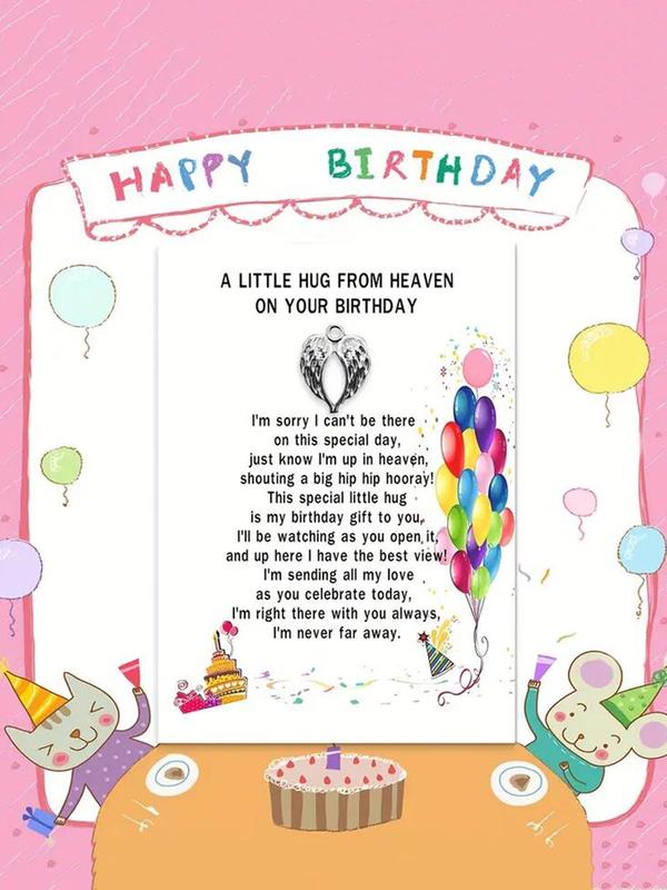 Wing Design Pocket Hug From Heaven on Your Birthday Letter From Heaven Birthday Gift Bereavement Keepsake Sympathy Gift