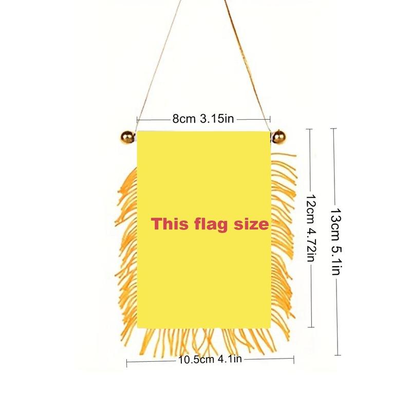 Dominican Republic Fringy Window Hanging Flag, Mini Flag Banner with Suction Cup, Hanging Decorative Flag, Festive & Party Supplies