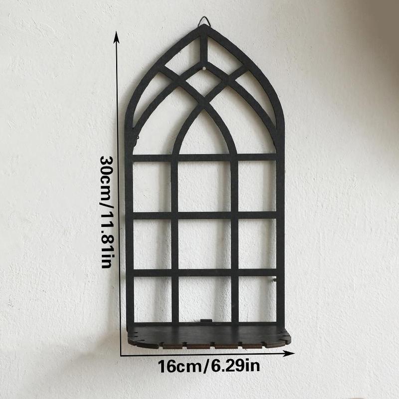 Creative Window Design Candle Holder, 1 Count Wall Mounted Candle Rack, Creative Decor for Living Room Bedroom Dining Room, Home Supplies