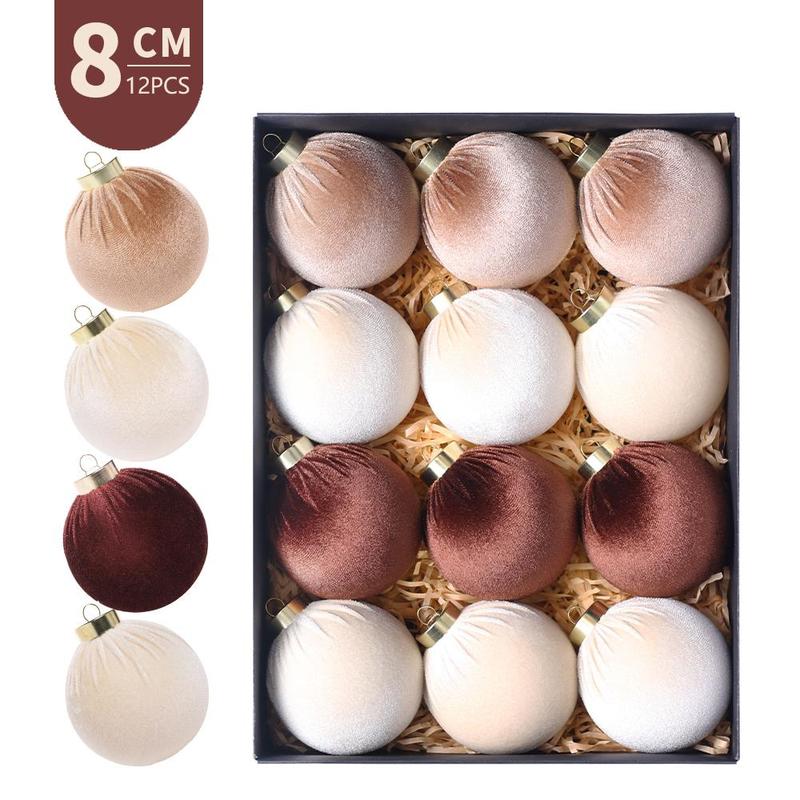 Christmas Ball Ornament, 12pcs box Mixed Color Ball Ornament, Festive & Party Supplies for Christmas Tree Home Dormitory Office