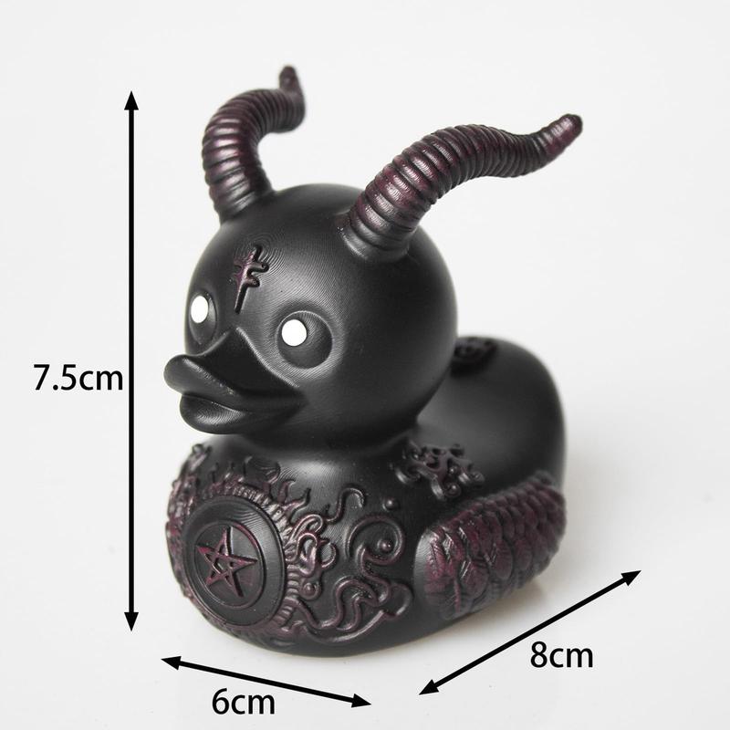 Halloween Whimsy Goth Duck Decor, Gothic Little Resin Duck Figurine Halloween Statue Ducks Office Desk Decor Car Decorations,Gothic Duck Decor for Car Decor Tabletop Ornaments Gifts (Satanic Duck)