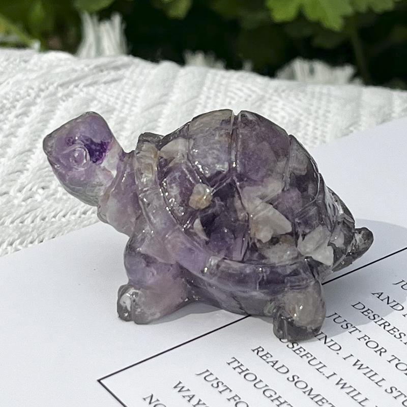 Turtle Shaped Stone Ornament, Creative Tabletop Decoration, Home Decor, Best Gifts